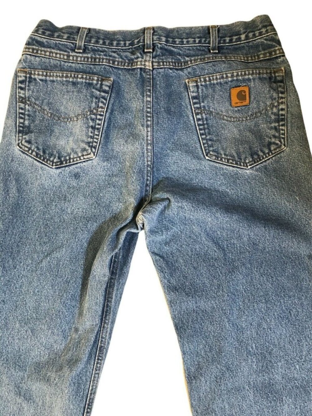 Carhartt Jeans Denim Blue Mens 38x32 Straight Leg Relaxed Fit M Wash 5 Pocket